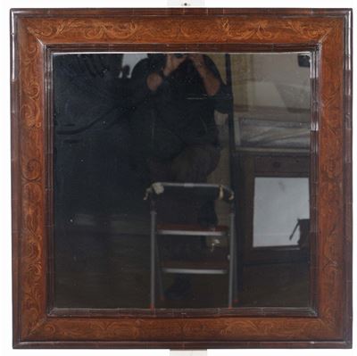 Specchiera in Legno Lastronato ed Intarsiato, XIX Secolo