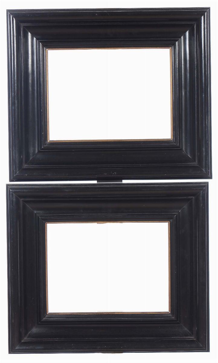 Coppia di cornici ebanizzate, XIX-XX secolo  - Auction Fine Old Frames - Cambi Casa d'Aste