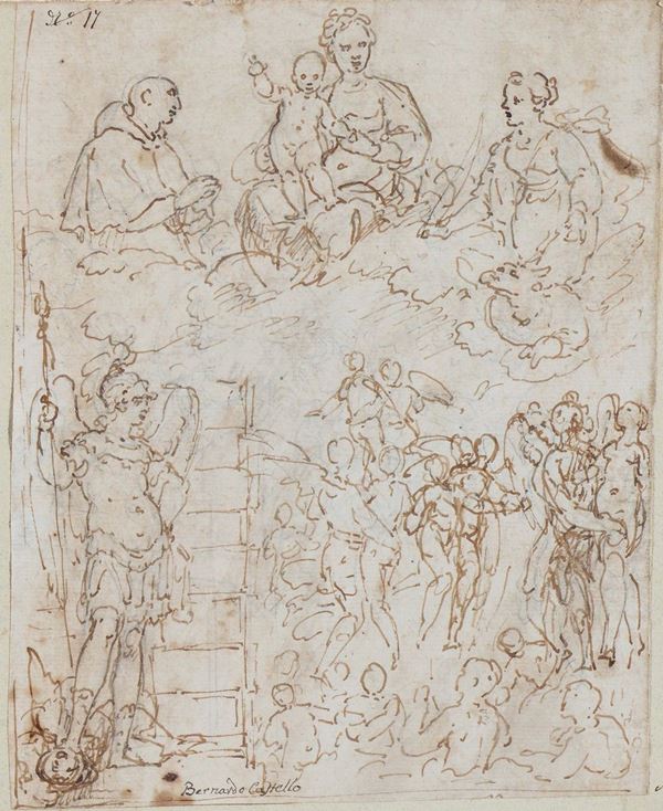 Bernardo Castello (Genova 1557-1629) Madonna con Santi