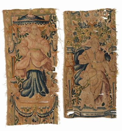 Due Frammenti di Bordura di un Arazzo, XVIII Secolo