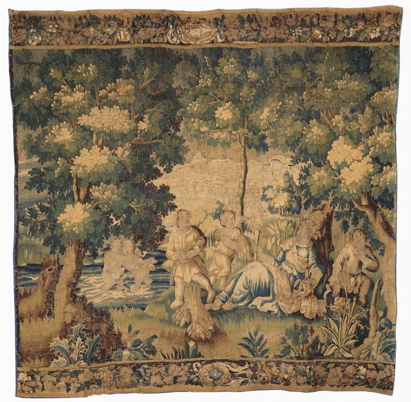 Frammento di arazzo fiammingo, XVII secolo  - Auction Fine Art - Cambi Casa d'Aste