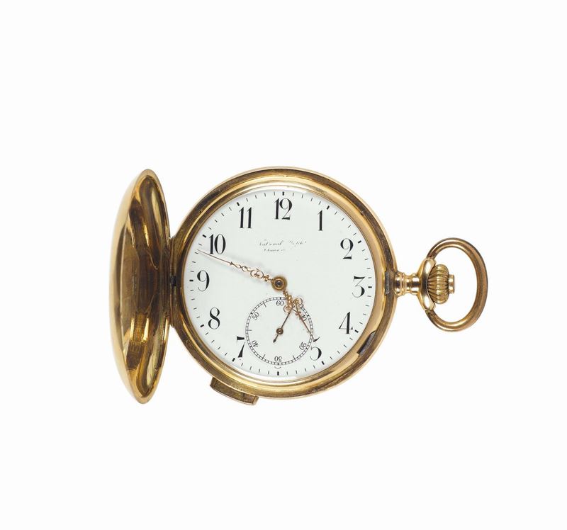 NATIONAL WATCH Co, Chaux - de - Fonds, cassa No.5068, orologio da tasca in oro rosa 12K, con ripetizione delle ore. Realizzato nel 1900.  - Asta Orologi da Polso e da Tasca - Cambi Casa d'Aste