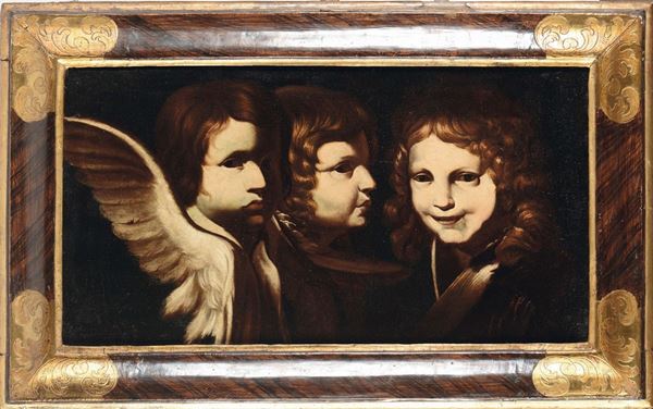 Giovanni Antonio Galli detto lo Spadarino (Roma circa 1585 - 1651) Tre teste di angeli