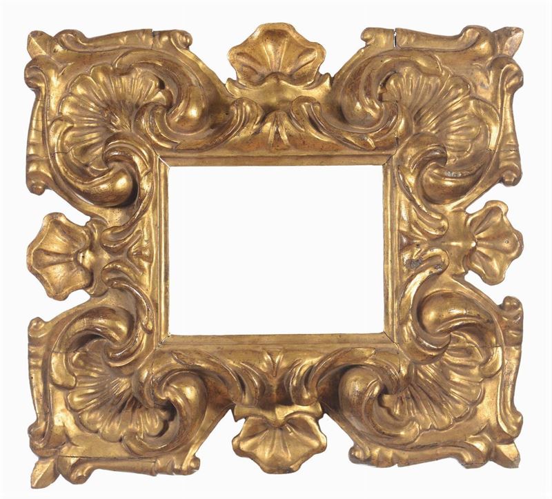 Cornice in legno intagliato e interamente dorato, Firenze XVI-XVII secolo  - Auction Fine Old Frames - Cambi Casa d'Aste