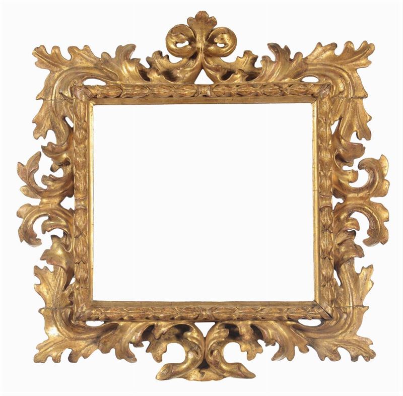 Cornice in legno intagliato e dorato, Emilia XVII secolo  - Auction Fine Old Frames - Cambi Casa d'Aste