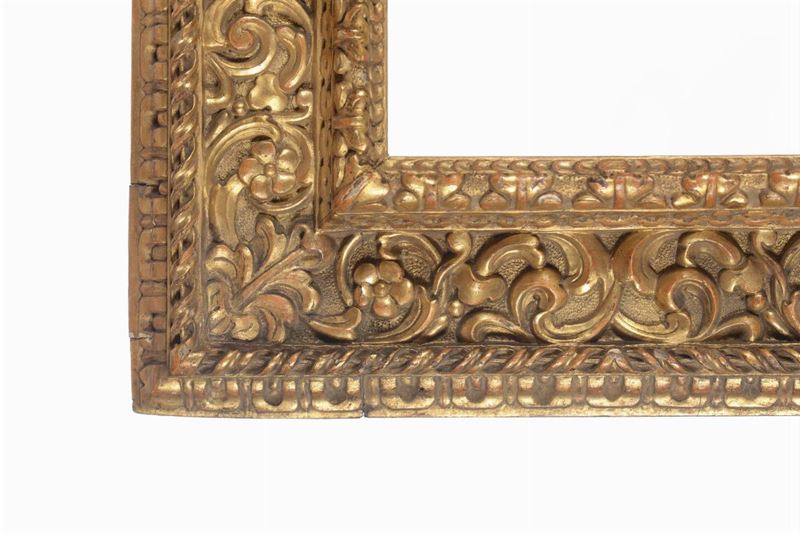 Cornice a labbrettoin legno intagliato e dorato. Bologna XVIII secolo -  Asta Cornici Antiche - Cambi Casa