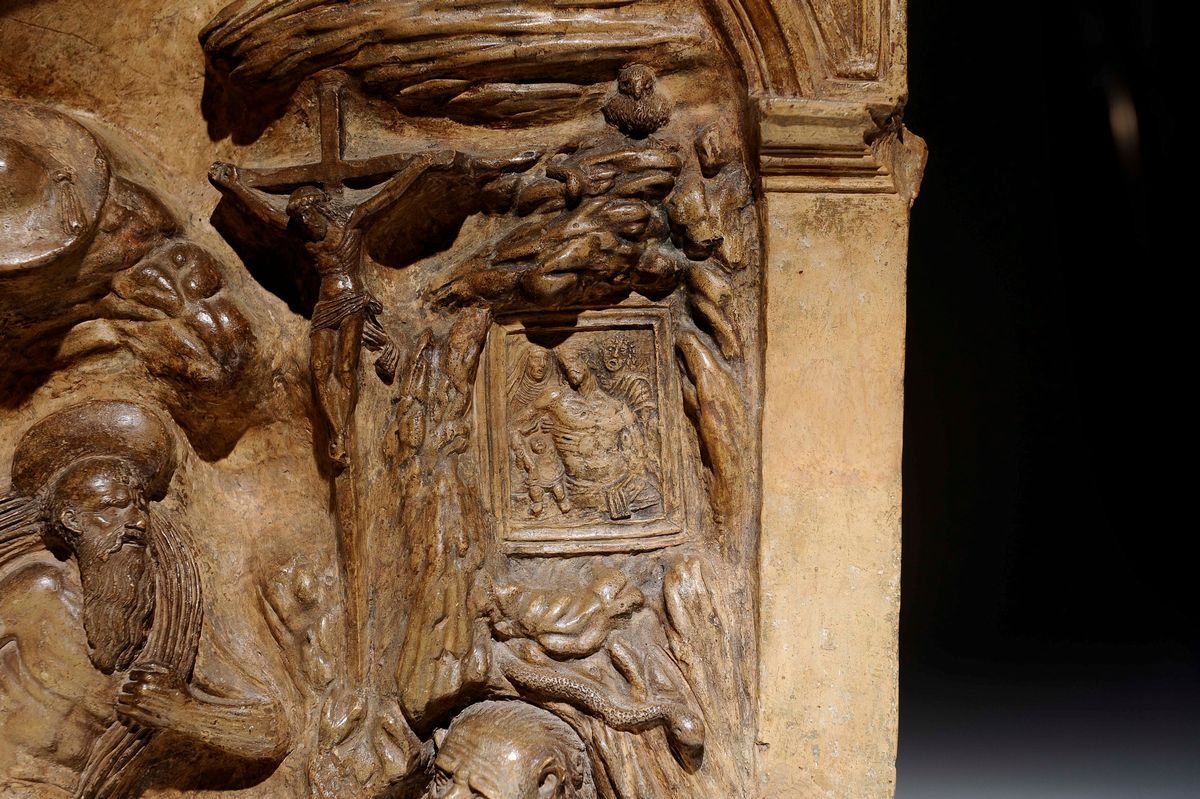 Scultore Veneto-lombardo Attivo nel XVI Secolosan Girolamo Penitente sullo Sfondo di uno Sprone R...