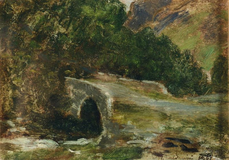 Marco Calderini (Torino 1850 -1941) Paesaggio  - Asta Dipinti del XIX e XX secolo - Cambi Casa d'Aste