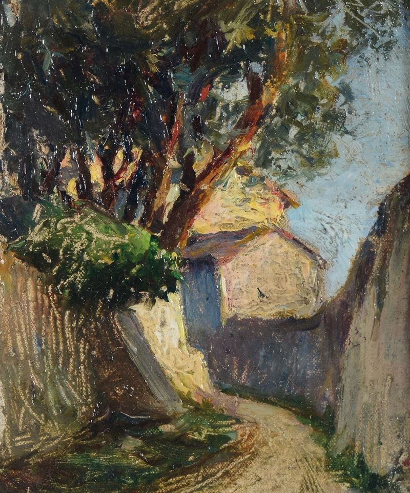 Marco Olivero Via Visme, Saluzzo Alta  - Auction 19th and 20th century paintings - Cambi Casa d'Aste