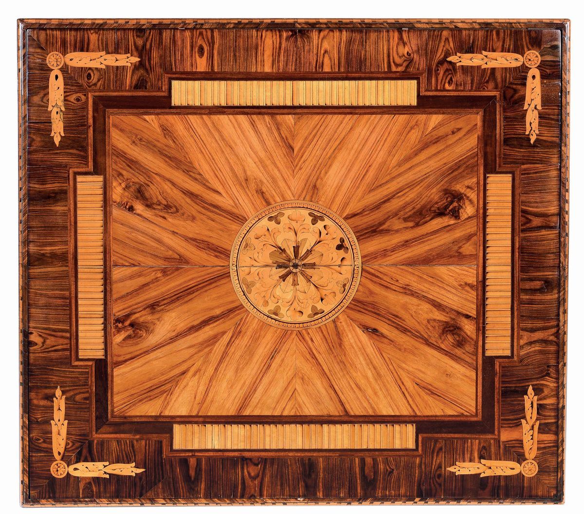 Tavolo Luigi XVI Lastronato e Intarsiato in Palissandro e Bois De Rose, XVIII Secolo