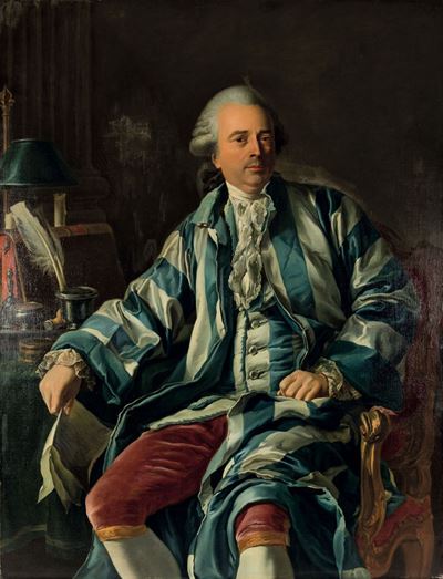 Joseph Siffrein Duplessis (carpentras 1725 - Versailles 1802)ritratto di Gentiluomo nello Studio