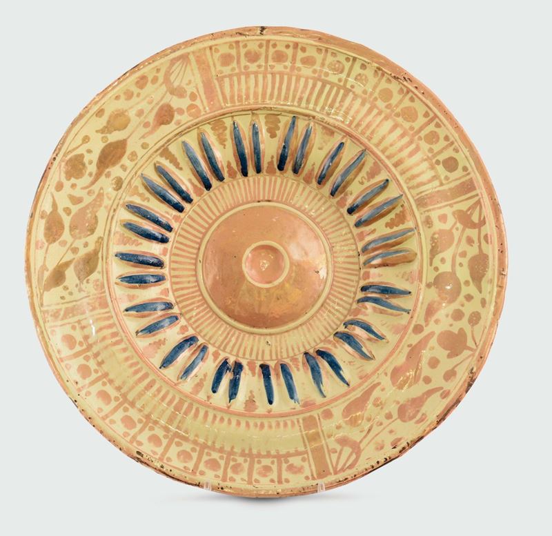 Baccile Spagna, probabilmente Muel (Saragozza), Fine XVI - inizio XVII secolo  - Auction Collectors' Majolica and Porcelain - Cambi Casa d'Aste