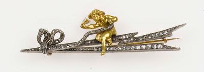 Spilla “cupido” con Rosette di Diamanti