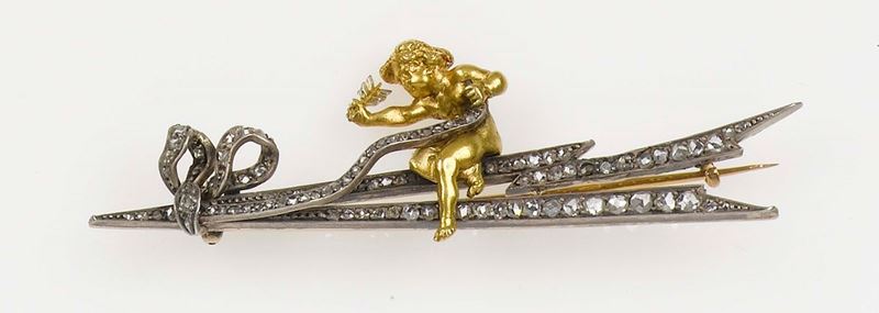 A Cupido diamond brooch  - Auction Fine Jewels - Cambi Casa d'Aste