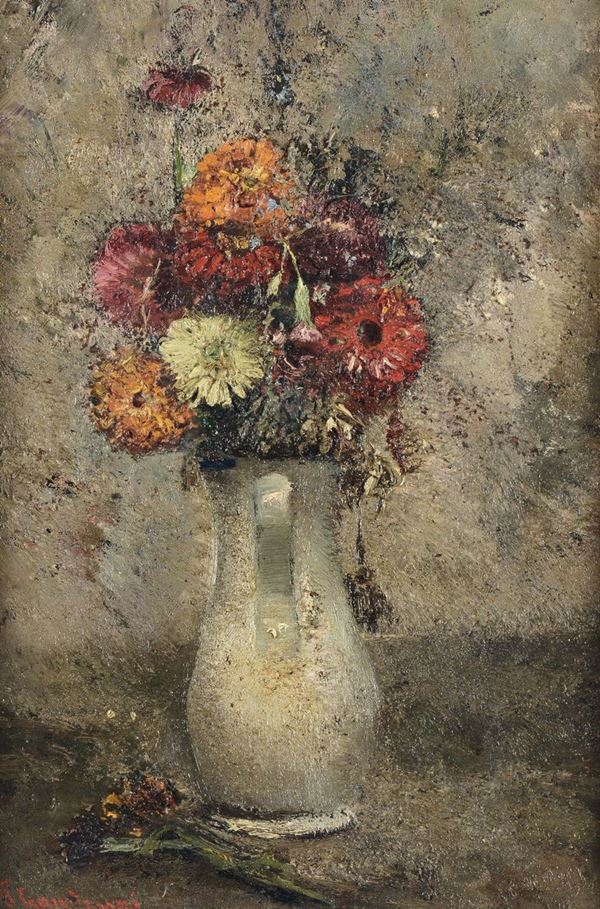 Pietro Gaudenzi (Genova 1880 - Anticoli Corrado 1955) Vaso di fiori