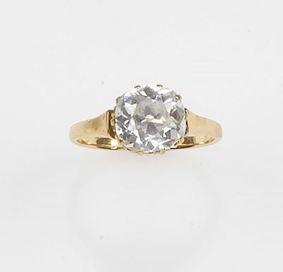 Anello con Diamante di Vecchio Taglio di Ct 2,10 Circa