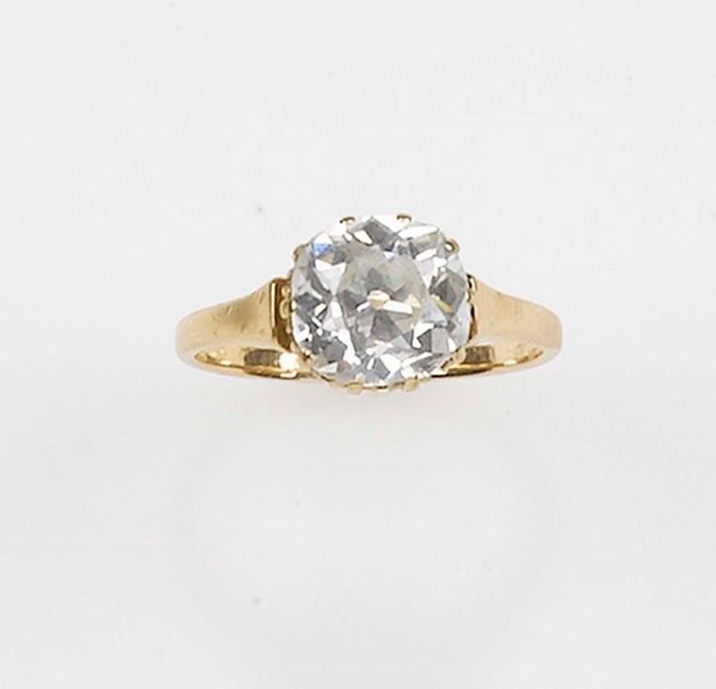 Anello con diamante di vecchio taglio di ct 2,10 circa  - Asta Fine Jewels - Cambi Casa d'Aste