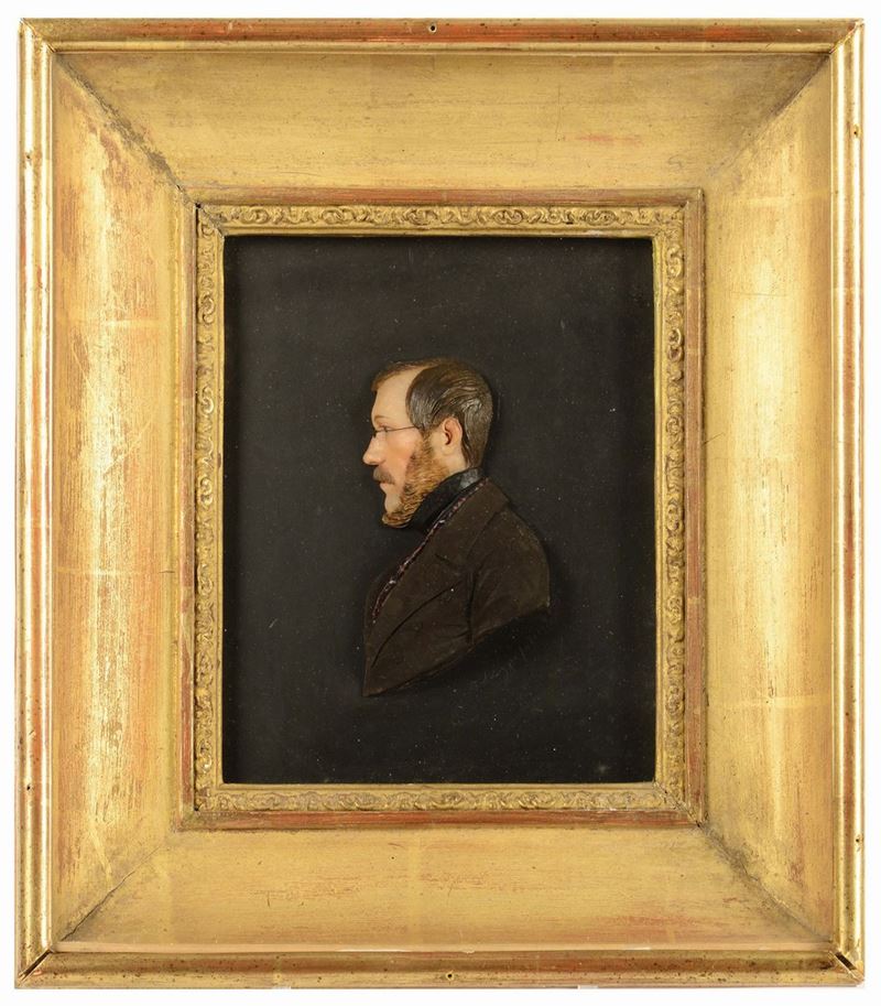 Ritratto maschile. Brugger 1847  - Asta Un'Importante Raccolta di Opere in Cera - Cambi Casa d'Aste