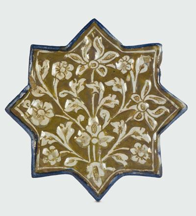 Mattonella a Otto Punte Kashan (persia), Periodo “il Khanid” (dinastia Mongola), Fine XIII - Iniz...