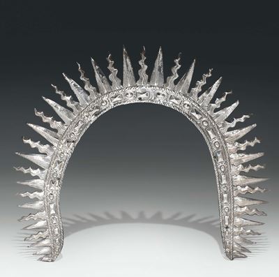 Aureola a Raggiera in Argento Sbalzato e Cesellato. Palermo 1709