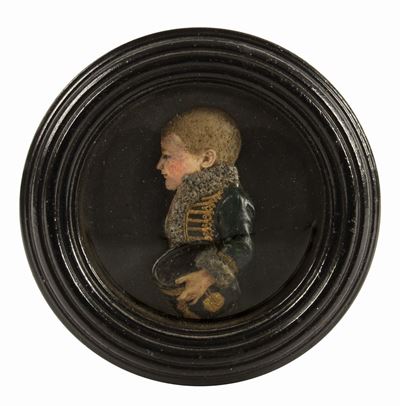Ritratto di Giovane Ussaro Ceroplasta D'oltralpe del XIX Secolo 1803