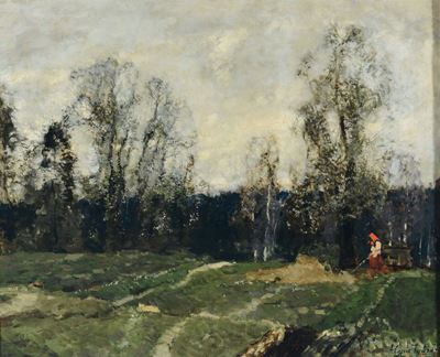 Alessio Issupoff (1889-1957)paesaggio con Figure