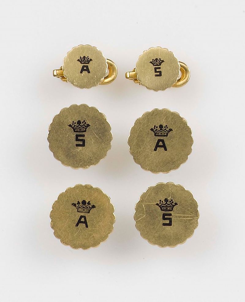 A black enamel cufflinks and bottons  - Auction Fine Jewels - Cambi Casa d'Aste
