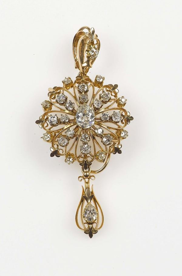 An old-cut diamond pendant