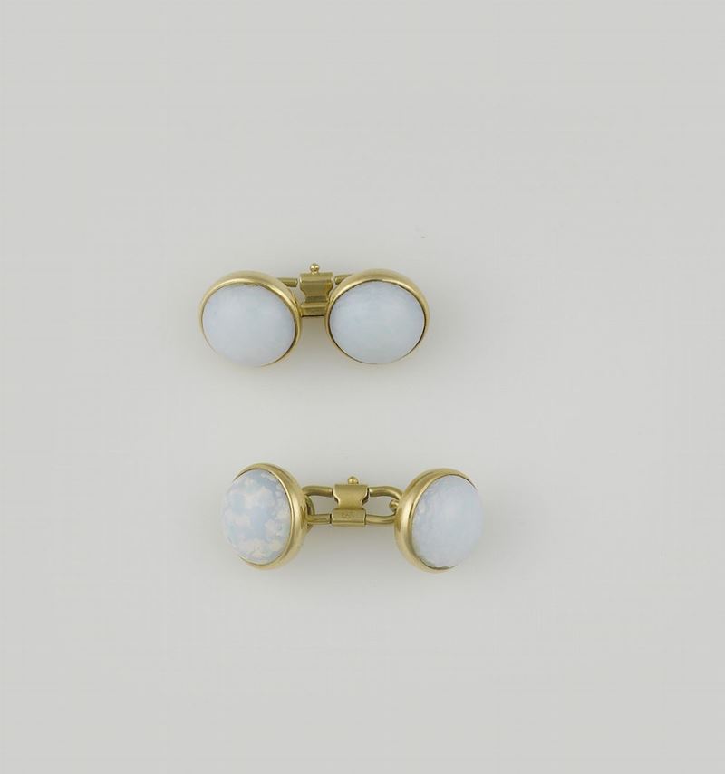 A pair of opal cufflinks  - Auction Fine Jewels - Cambi Casa d'Aste