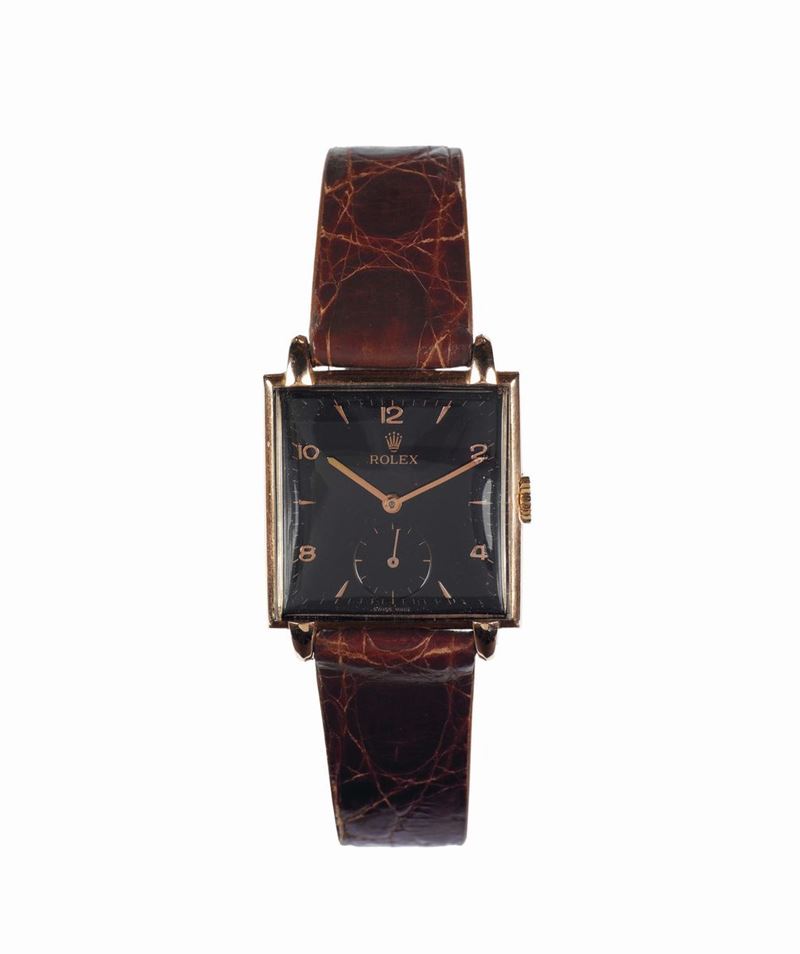 ROLEX, Ref.4330, cassa No.426706, orologio da polso, di forma quadrata, laminato oro e acciaio. Realizzato nel 1940 circa.  - Asta Orologi da Polso e da Tasca - Cambi Casa d'Aste