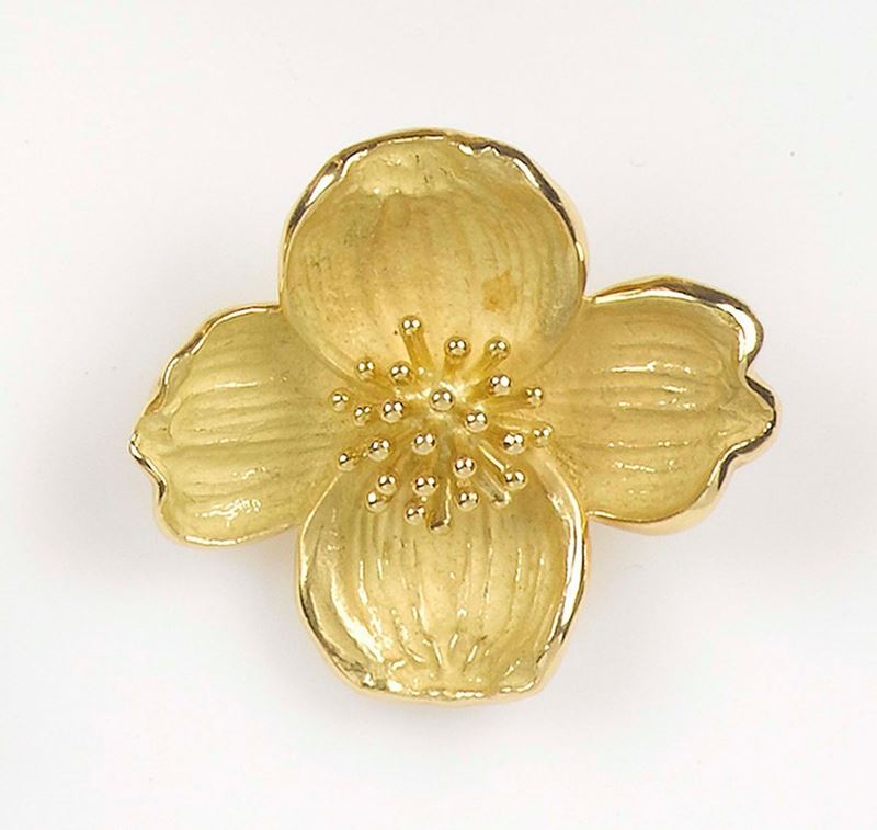 Tiffany & Co. Eleboro brooche. Mounted in yellow gold 750/1000  - Auction Fine Jewels - Cambi Casa d'Aste