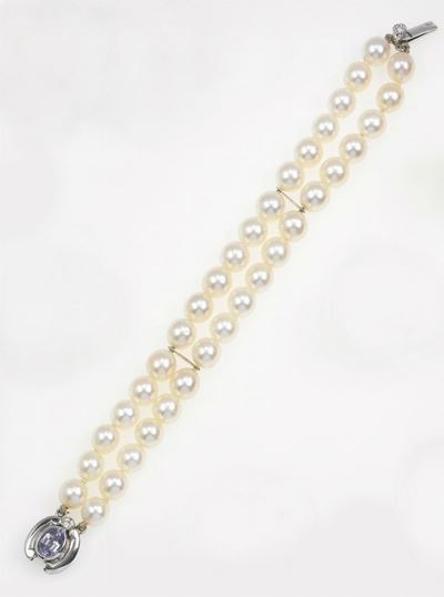 Bracciale Composto da Due Fili di Perle Coltivate
