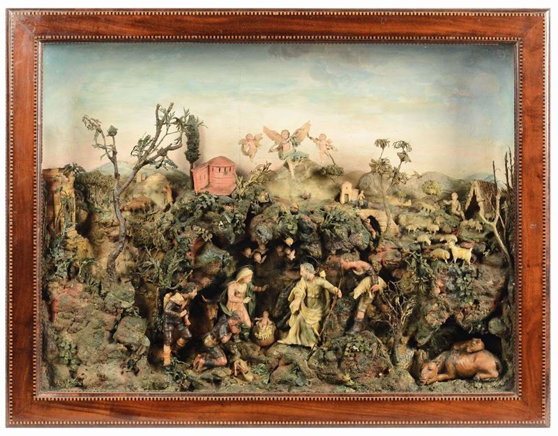 Natività Adorazione dei pastori Ceroplasta siciliano Seconda metà del XVIII secolo  - Auction A Selection of Important Works in Wax - Cambi Casa d'Aste