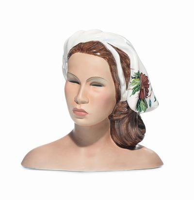 Le Bertetti, Hawaiana (busto di ragazza), terraglia policroma, 1950 ca.