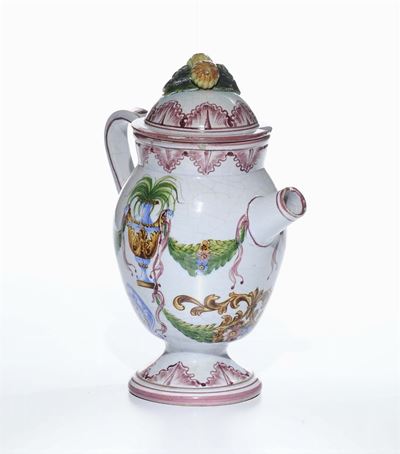 Versatoio in Maiolica Policroma, Manifattura Incerta, XIX Secolo