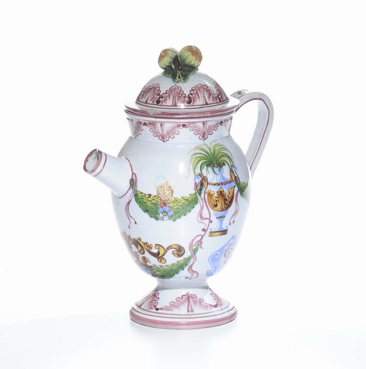 Versatoio in Maiolica Policroma, Manifattura Incerta, XIX Secolo