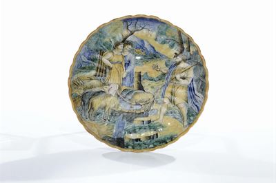 Alzatina in Maiolica a Decoro Istoriato, XX Secolo