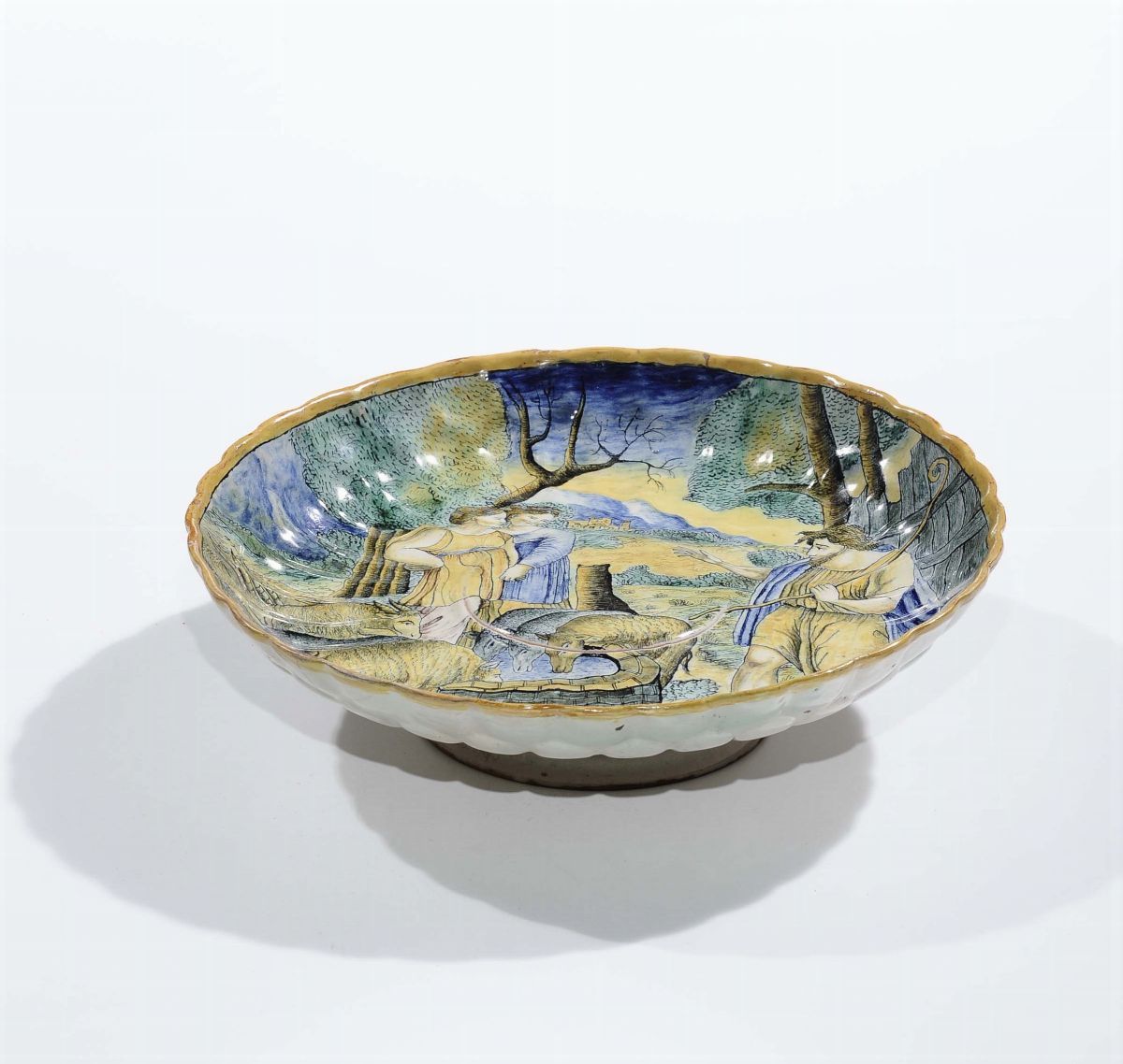Alzatina in Maiolica a Decoro Istoriato, XX Secolo