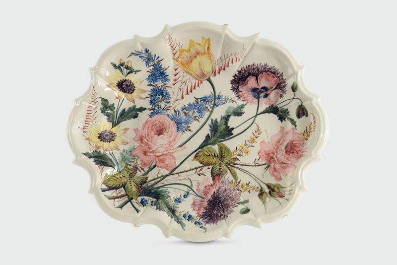 Grande vassoio Nove, metà del XIX secolo  - Asta Maioliche e Porcellane da Collezione - Cambi Casa d'Aste