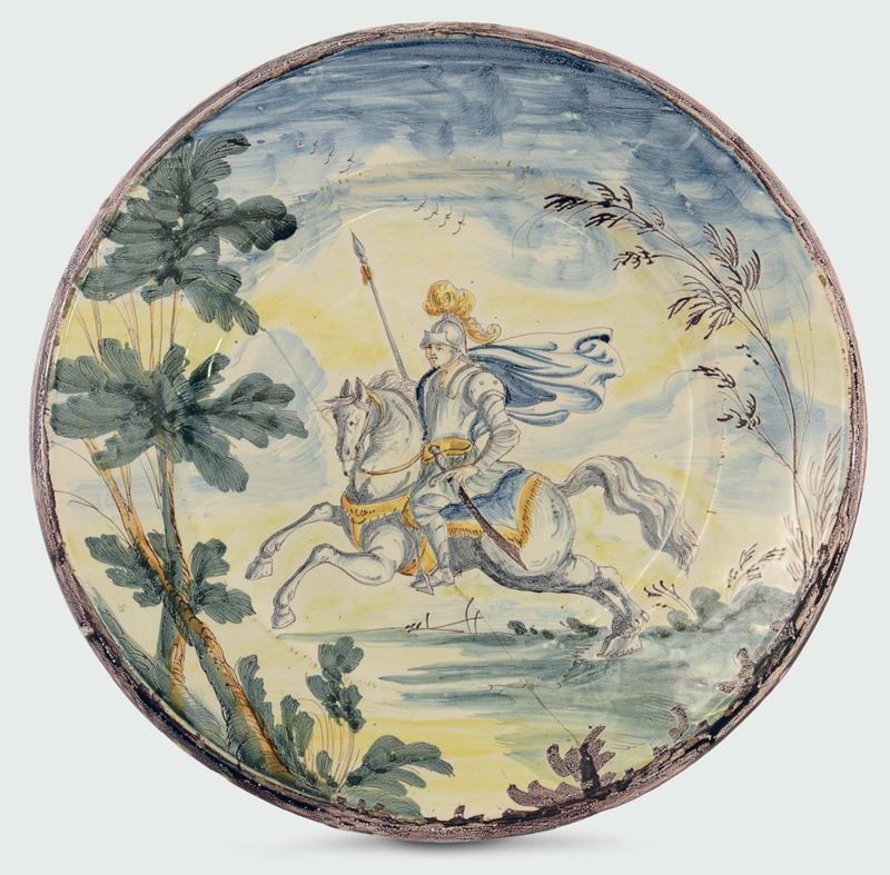 Grande piatto Pavia, prima metà del XVII secolo  - Auction Collectors' Majolica and Porcelain - Cambi Casa d'Aste