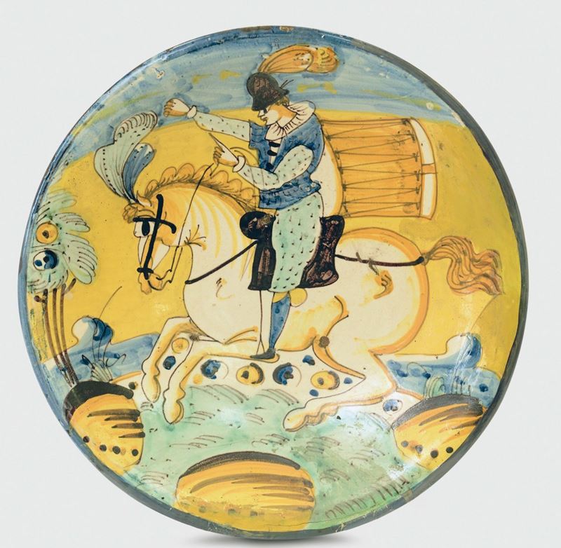 Piatto Montelupo, metà del XVII secolo  - Asta Maioliche e Porcellane da Collezione - Cambi Casa d'Aste