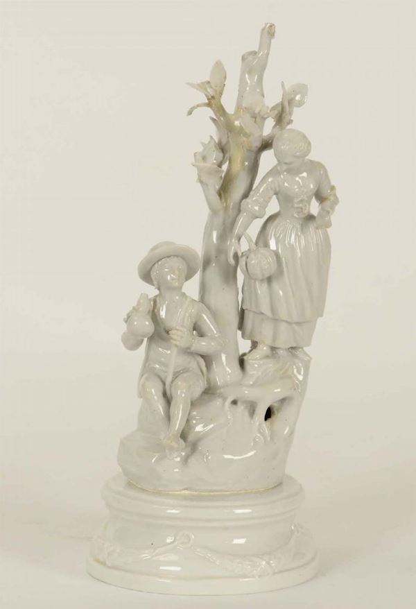 Coppia di gruppo porcellana bianca, Venezia manifattura Cozzi ultimo quarto del XVIII secolo