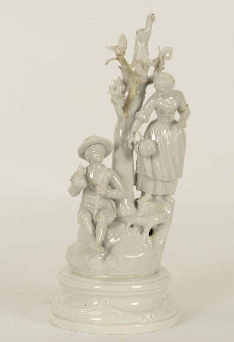 Coppia di gruppo porcellana bianca, Venezia manifattura Cozzi ultimo quarto del XVIII secolo  - Auction Fine Art - Cambi Casa d'Aste
