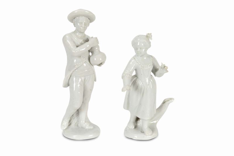 Due figurine Nove, manifattura Antonibon - Parolin, 1780-1790  - Asta Maioliche e porcellane dal XVI al XIX secolo - Cambi Casa d'Aste