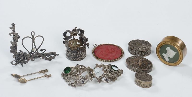 Lotto misto di oggetti in argento e non, XVIII-XIX secolo  - Asta Antiquariato - Cambi Casa d'Aste