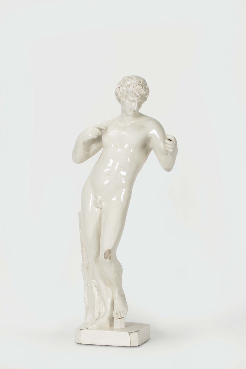 Figura di Adone Nove, manifattura Antonibon-Baroni,  XIX secolo  - Auction Collectors' Majolica and Porcelain - Cambi Casa d'Aste