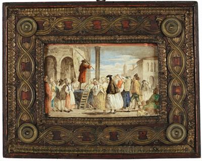Formella Nove, Manifattura Antonibon-parolin, Fine XVIII - Inizio XIX Secolo. Probabile Pittura d...