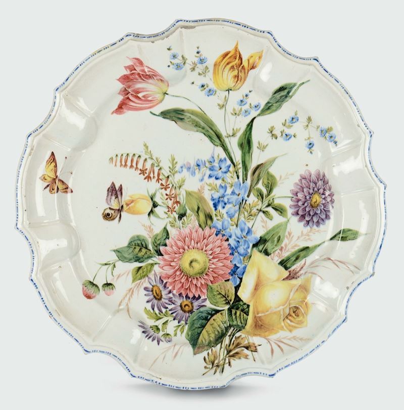 Grande piatto Nove, Giovan Battista Viero, fine del XIX secolo  - Asta Maioliche e Porcellane da Collezione - Cambi Casa d'Aste