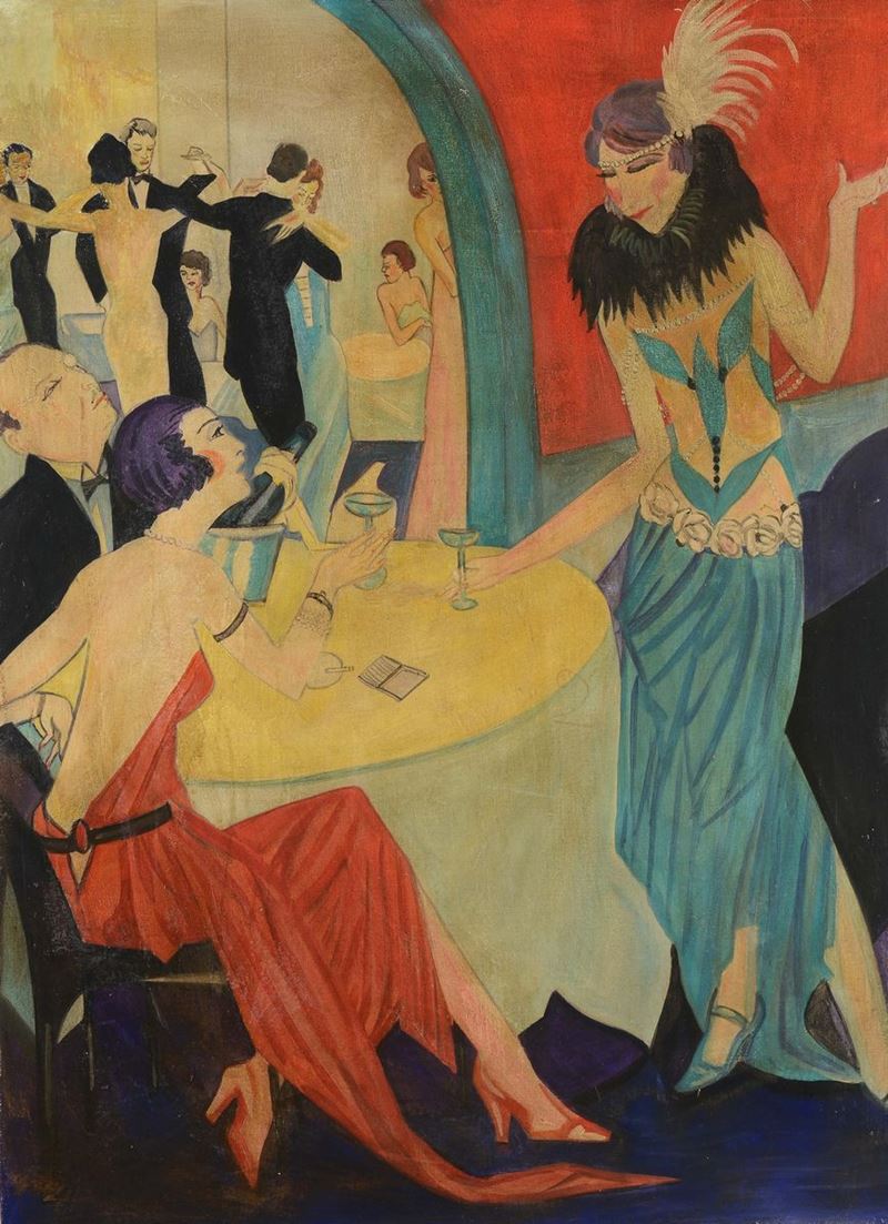 Anonimo del XX secolo Interno di bar  - Auction Fine Art - Cambi Casa d'Aste