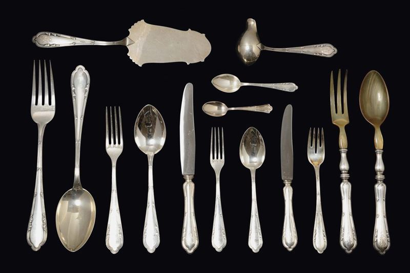 Servizio di posate da sei in argento  - Asta Antiquariato - Cambi Casa d'Aste